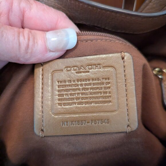 Coach Lexi pebble leather shoulder bag F57545 in mocha - Picture 10 of 15